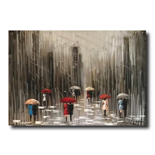 maalaus sateenvarjoilla