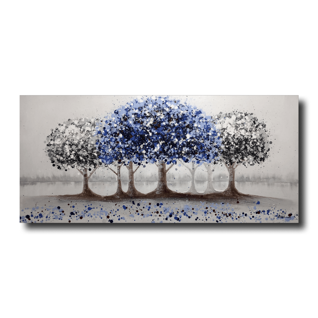 Maalaus sinisellä puulla