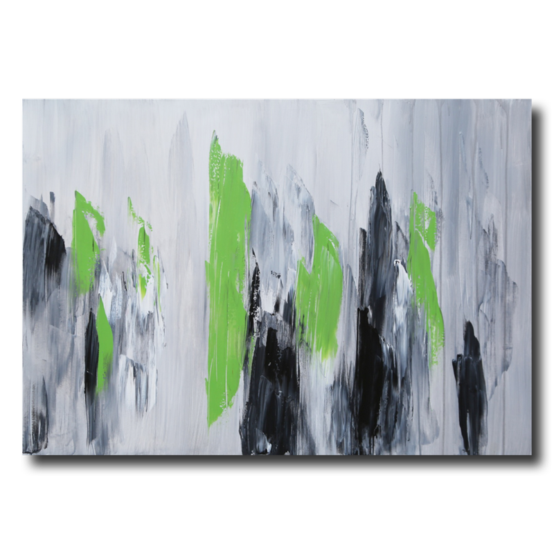 Abstrakti maalaus vihreällä